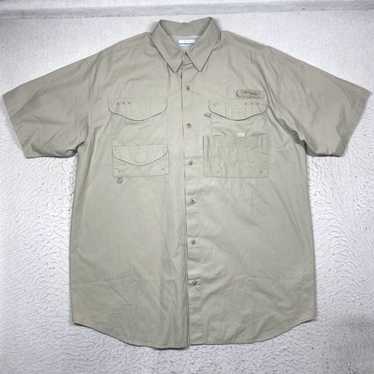 Vintage Columbia PFG Shirt Mens Large Gray Button… - image 1