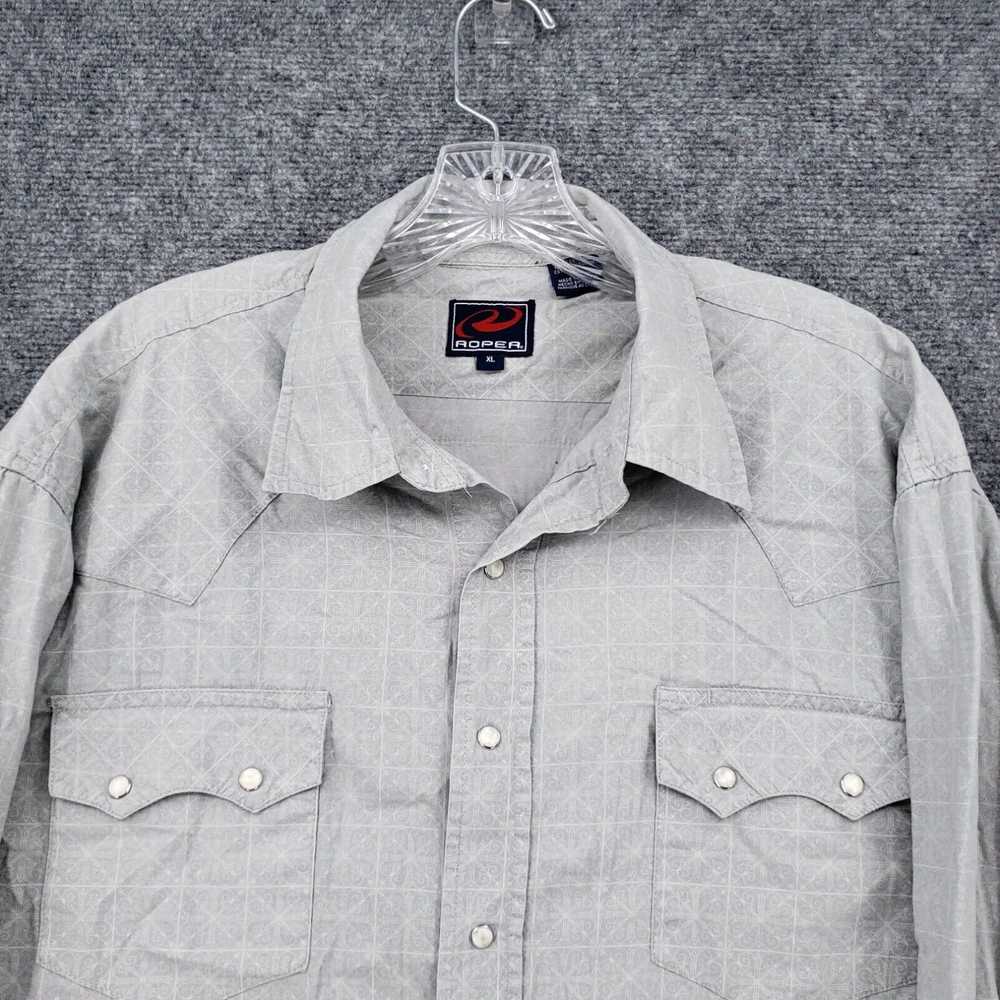 Roper Roper Shirt Mens XL Gray Pearl Snap Cowboy … - image 3