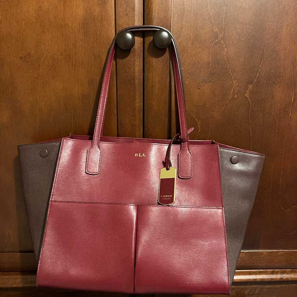 Red Ralph Lauren Tote Bag with Dust Cover Bag - image 1