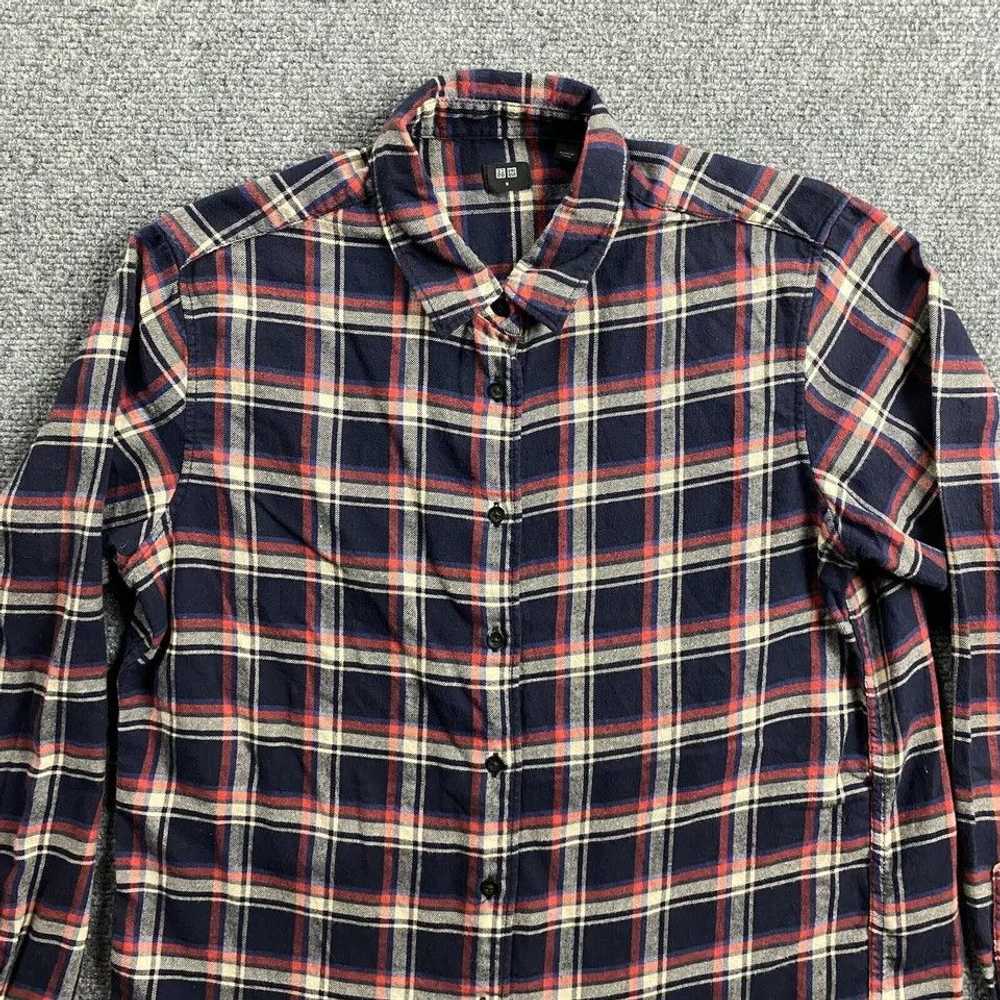 Uniqlo Uniqlo Flannel Top Women's Medium Plaid Bl… - image 2