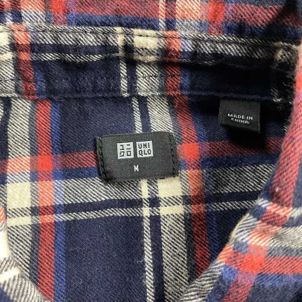 Uniqlo Uniqlo Flannel Top Women's Medium Plaid Bl… - image 3