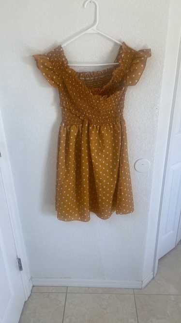 Other Mustard & white polka dot dress