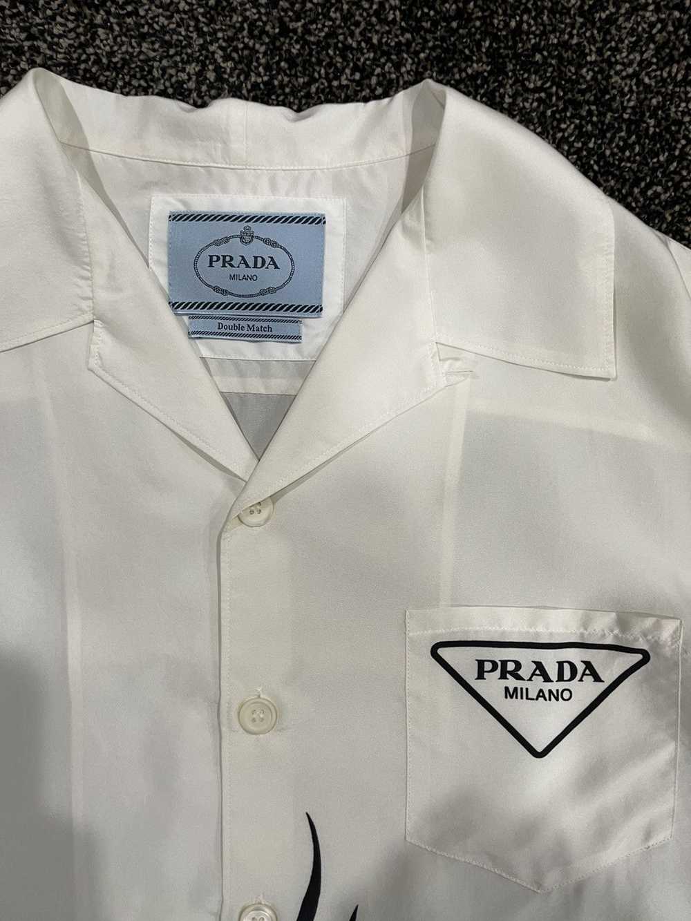 Prada Prada Double Match White / Blue Flames Silk… - image 12