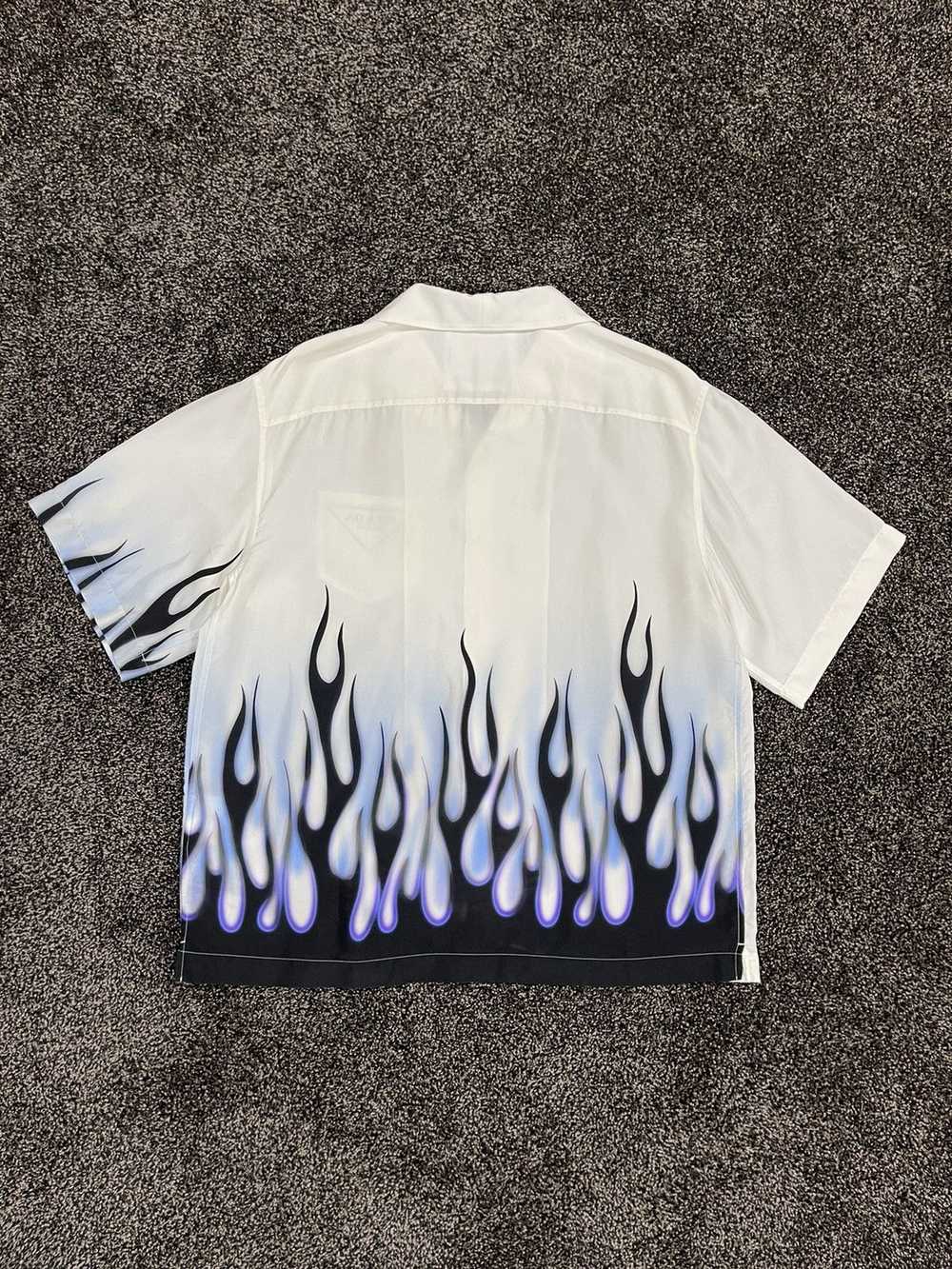 Prada Prada Double Match White / Blue Flames Silk… - image 9