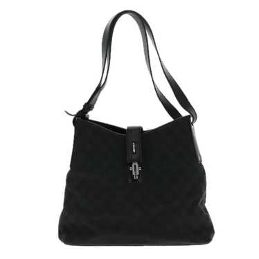 Gucci Gg Canvas Black Canvas Shoulder Bag (Pre-Own