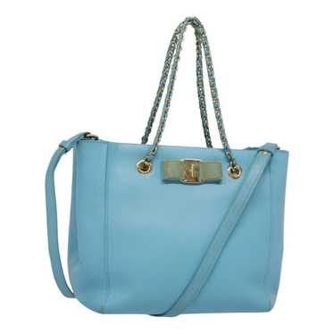 Salvatore Ferragamo Blue Leather Handbag (Pre-Owne