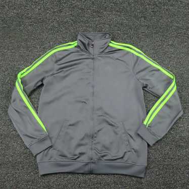 Adidas Gray and Green Full Zip Long Sleeve Mock N… - image 1