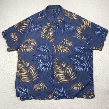 Cubavera Cubavera Hawaiian Shirt Mens 2XL XXL Blue