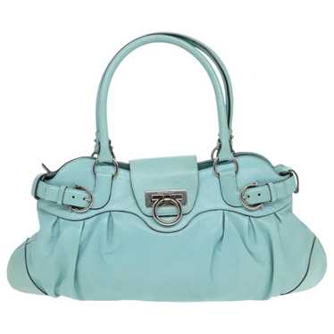 Salvatore Ferragamo Gancini Turquoise Leather Han… - image 1