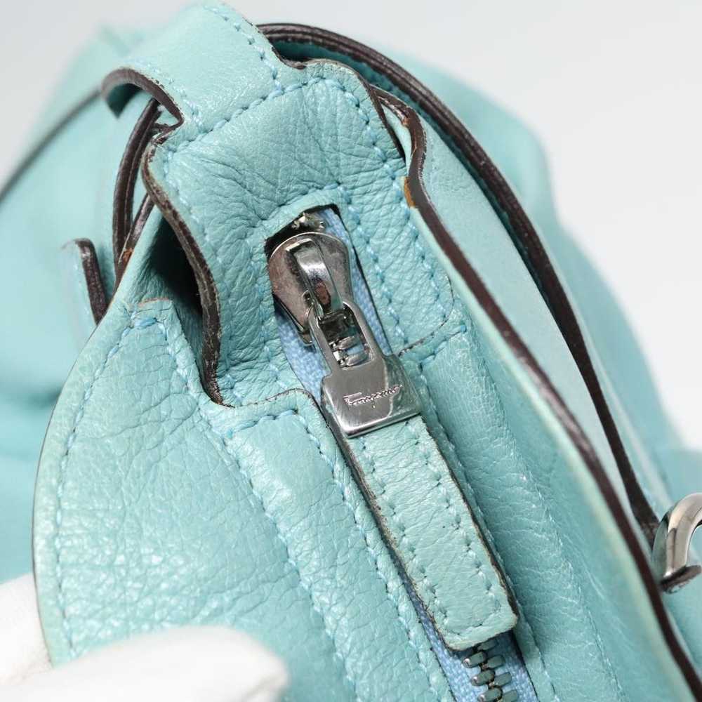 Salvatore Ferragamo Gancini Turquoise Leather Han… - image 6