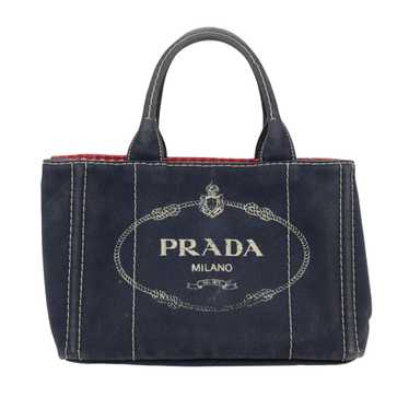 Prada Canapa Navy Canvas Handbag (Pre-Owned)