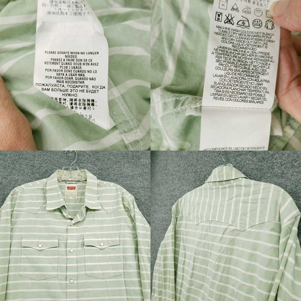 Levi's Levi's Shirt Mens L Large Button-Up Green … - image 4