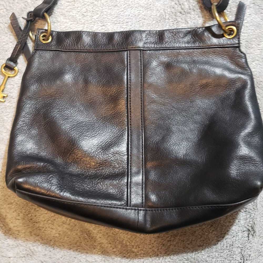 Fossil - Caitlyn Black Leather Shoulder Crossbody… - image 3