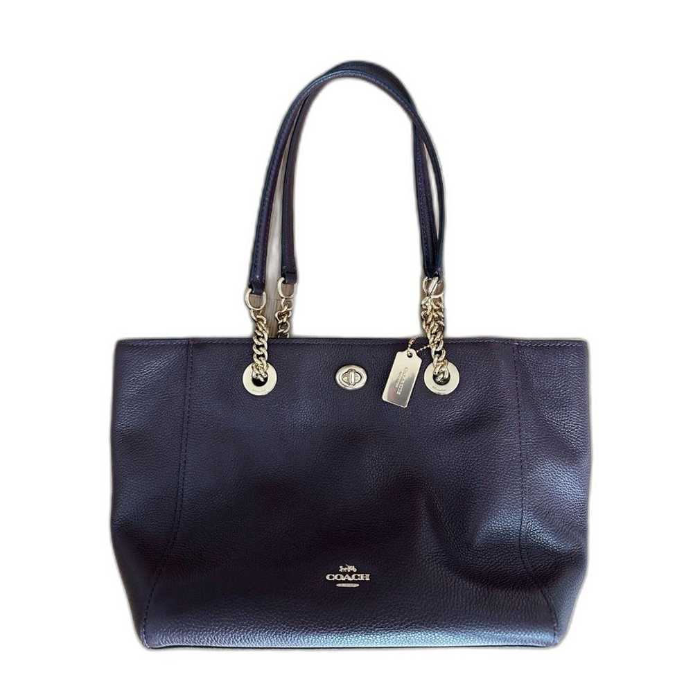 Coach Pebbled Turnlock Chain Tote 27 - image 1