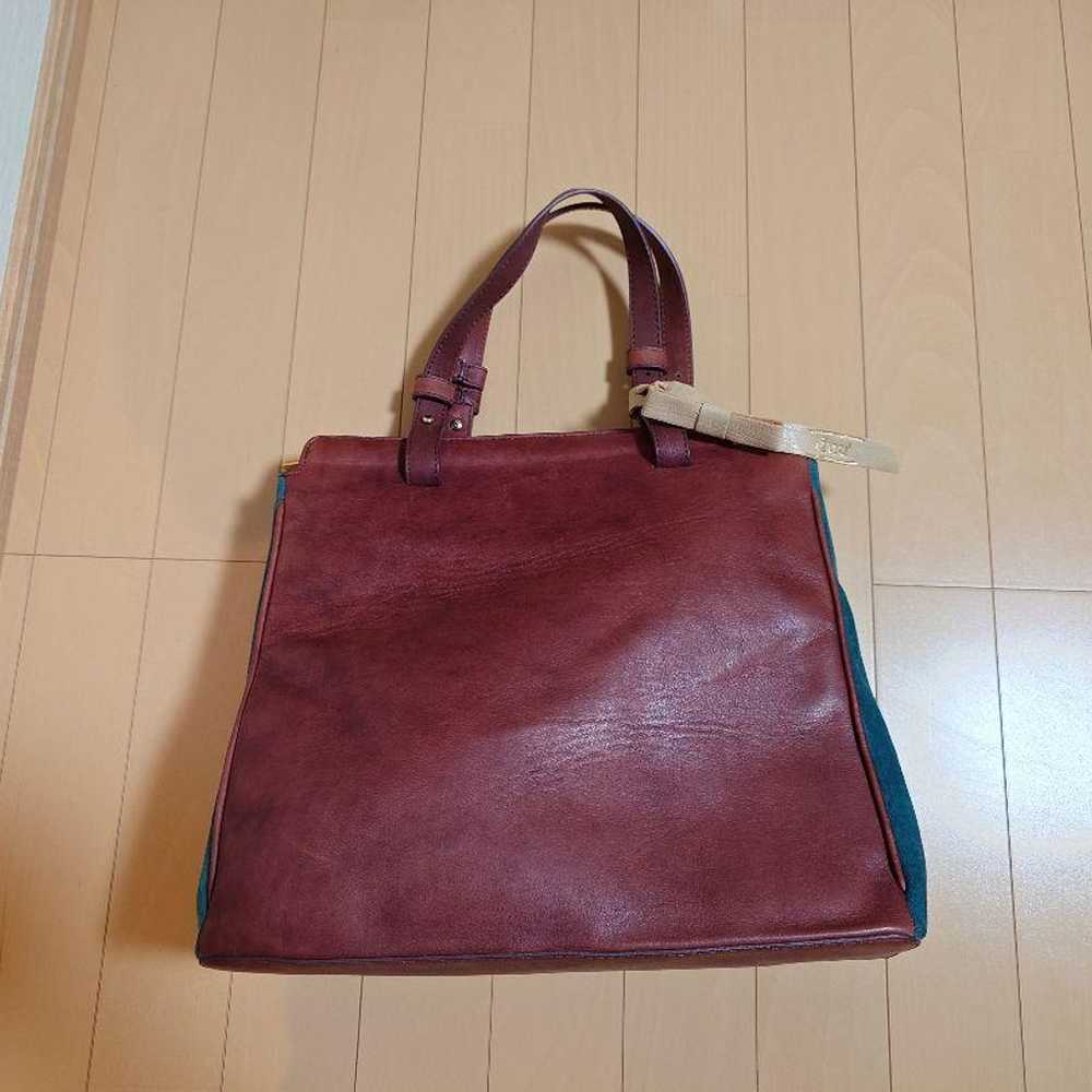 Duud Italian Leather Suede Tote Bag Brown Medium … - image 1