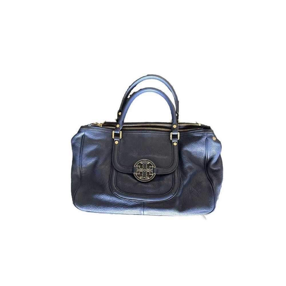 Tory Burch Amanda Large Navy Pebbled Leather Hand… - image 1