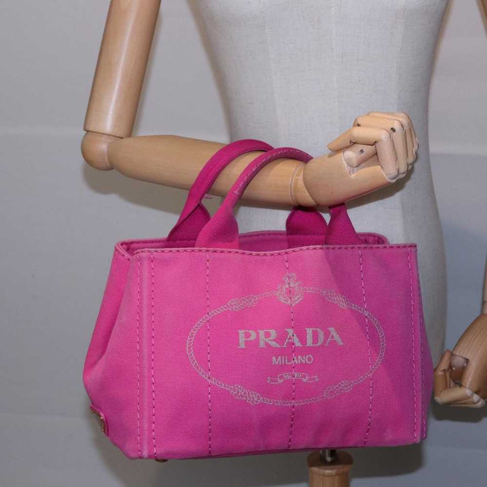 Prada Canapa Pink Canvas Handbag (Pre-Owned) - image 7