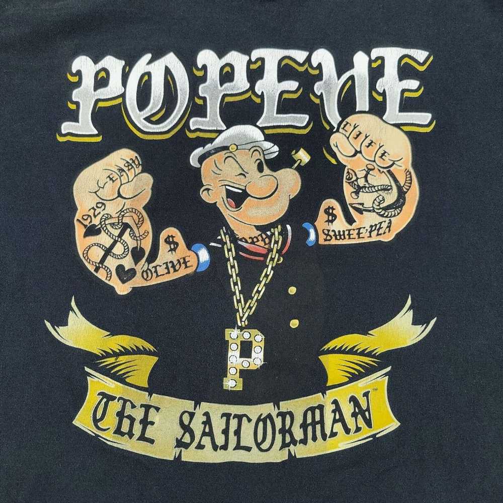 Vintage Popeye Shirt Men XL Black The Sailor Man … - image 2