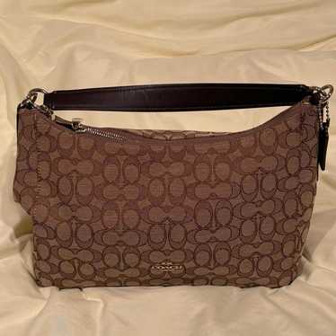 Coach Shoulder Bag Brown Canvas