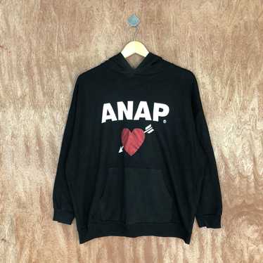 Japanese Brand × Streetwear ANAP Black Big Logo H… - image 1