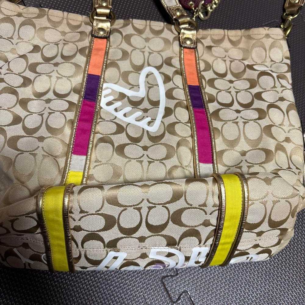 Coach Shoulder Bag, Handbag Beige/Multi-color - image 5