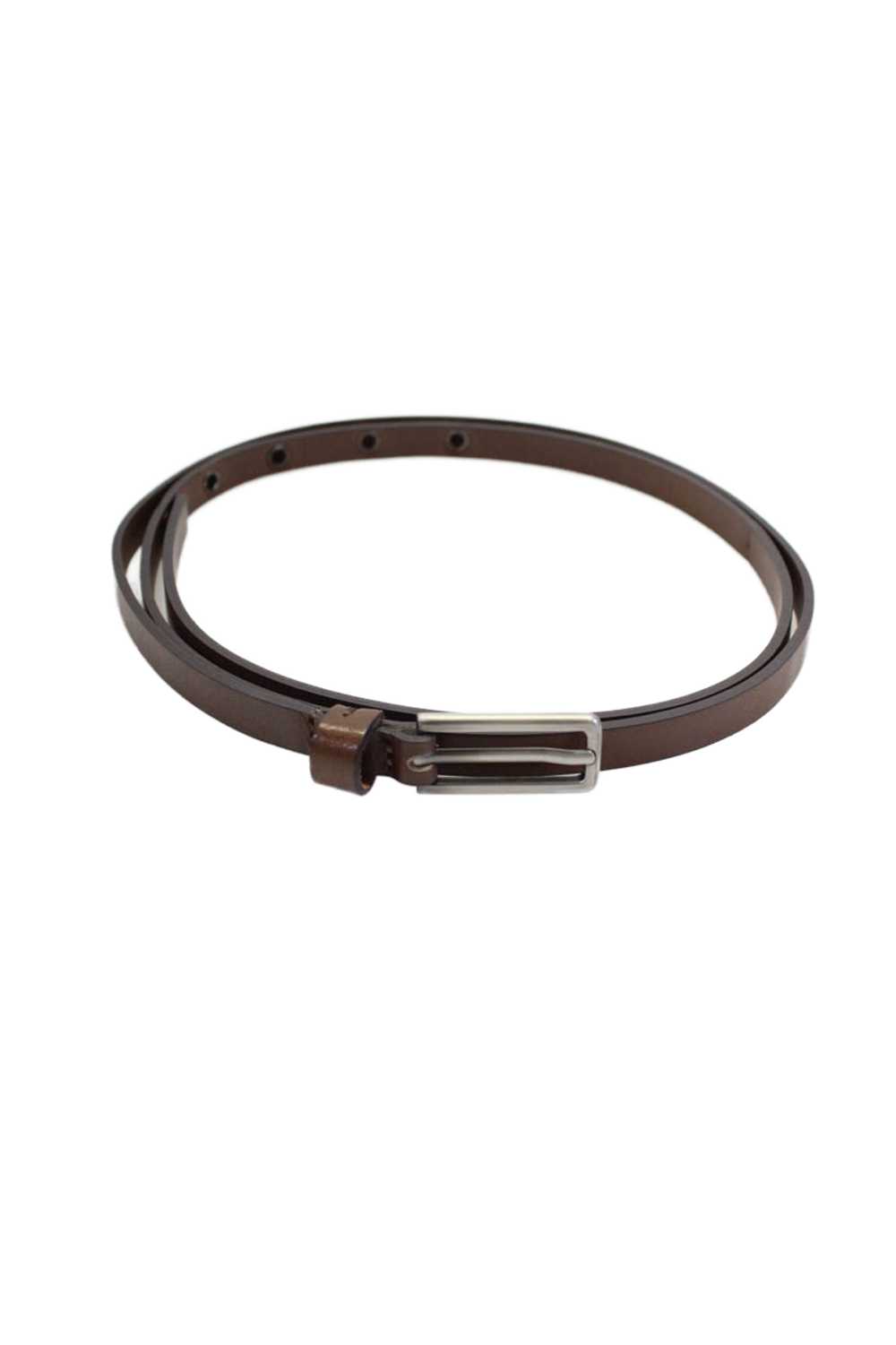 Marni Womens Dark Brown Leather Skinny Belt Size S - image 1