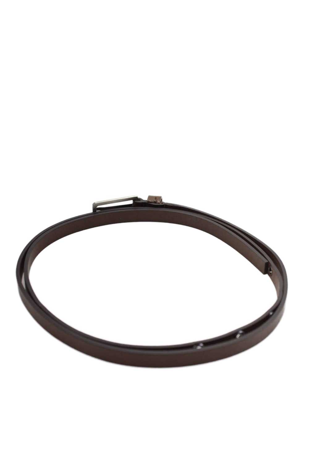 Marni Womens Dark Brown Leather Skinny Belt Size S - image 3