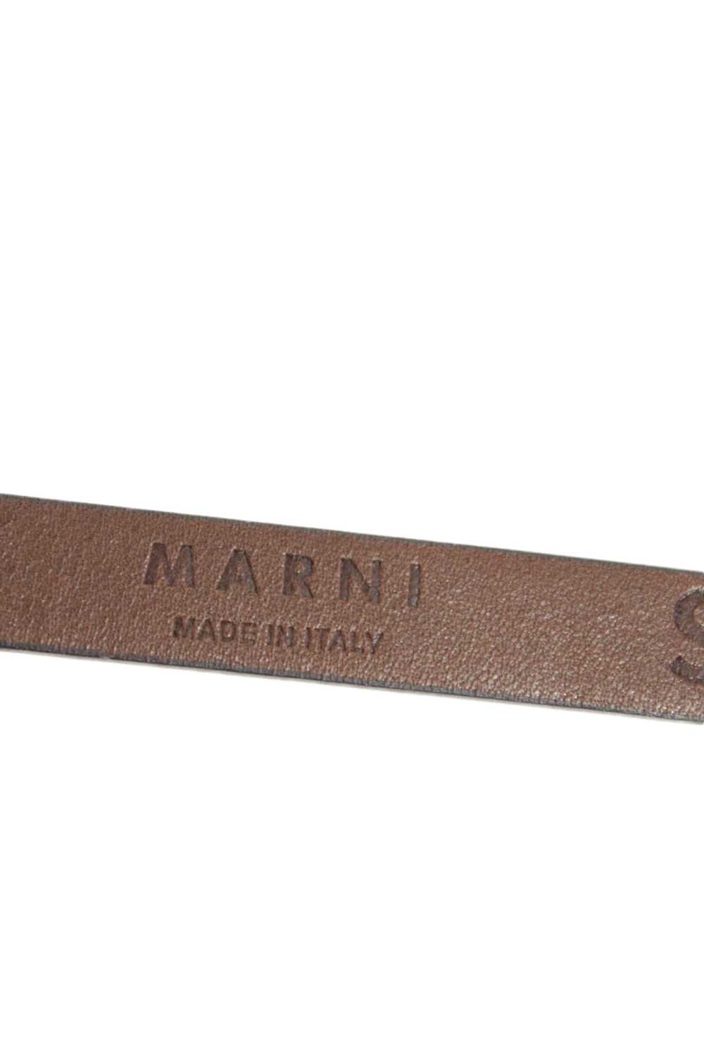 Marni Womens Dark Brown Leather Skinny Belt Size S - image 4