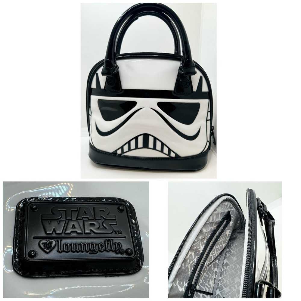 NWOT Star Wars Loungefly Stormtrooper Patent Satc… - image 1