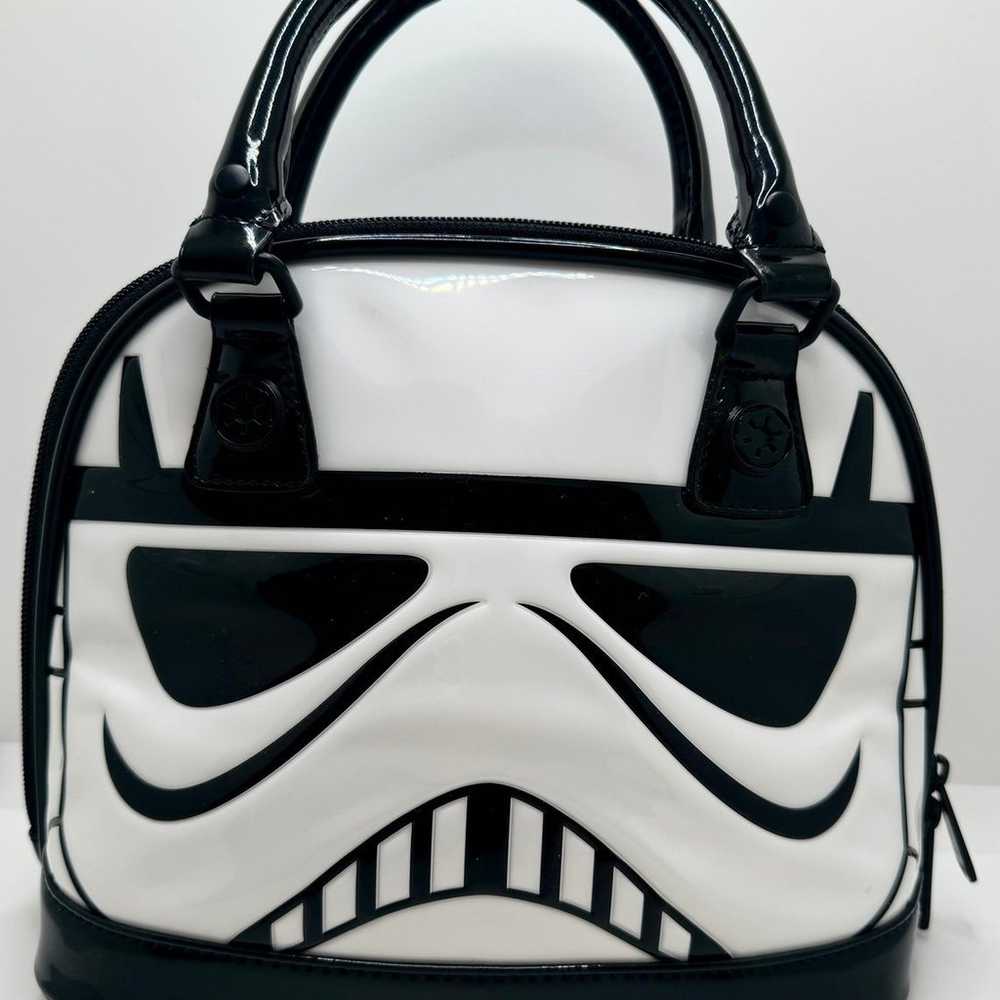 NWOT Star Wars Loungefly Stormtrooper Patent Satc… - image 2