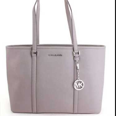 Michael Kors Dove Grey Sady Saffioano Leather Larg