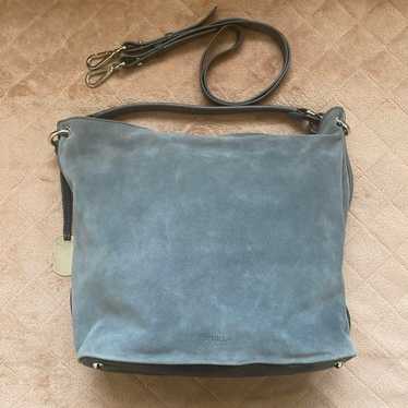 Furla Gray Suede Shoulder Bag