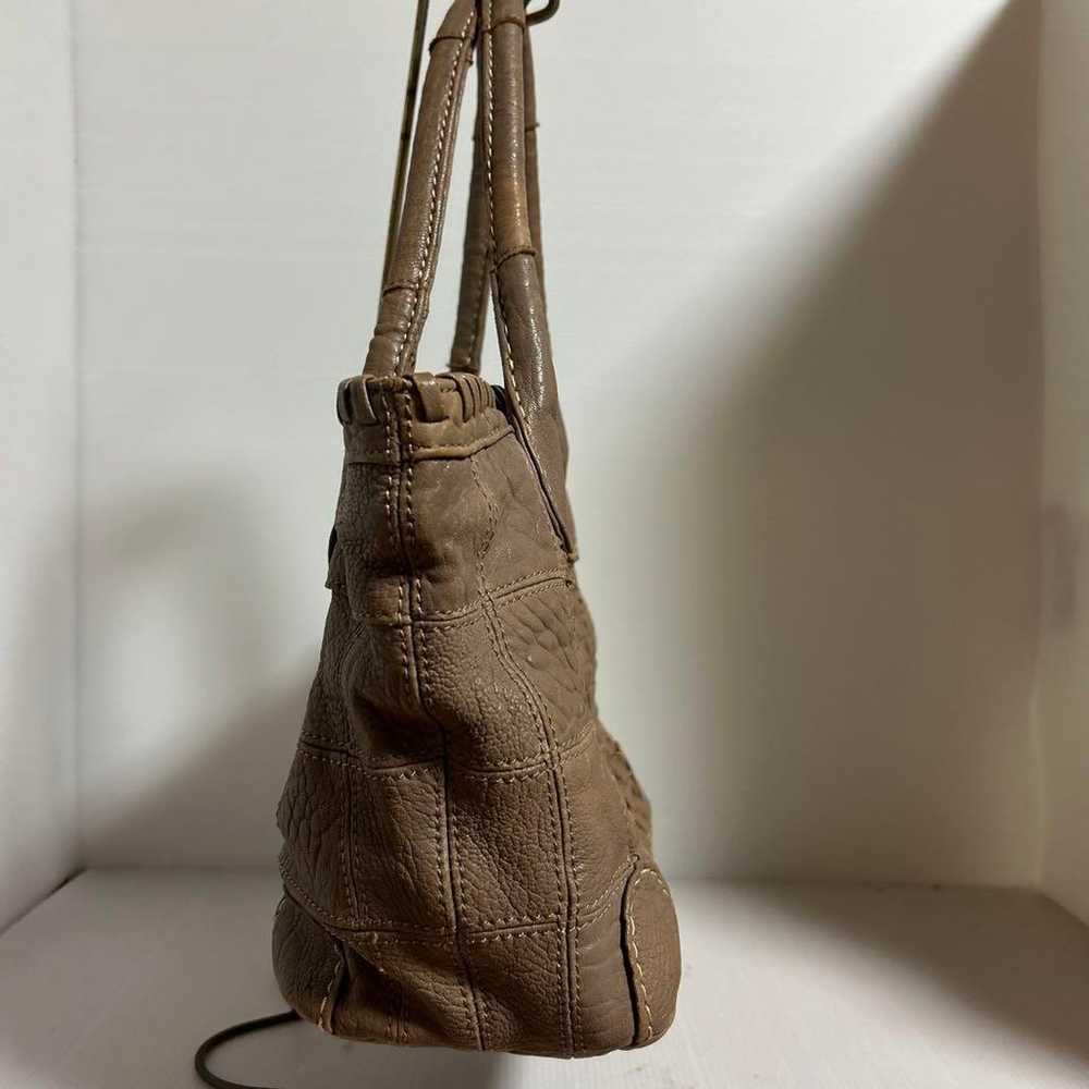 Brown Leather Woven Tote Bag - image 3