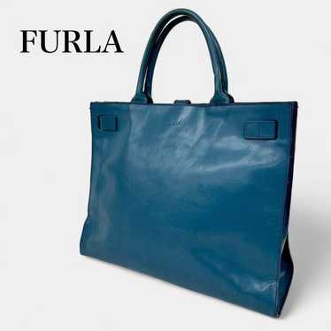 FURLA Business Bag Blue Leather