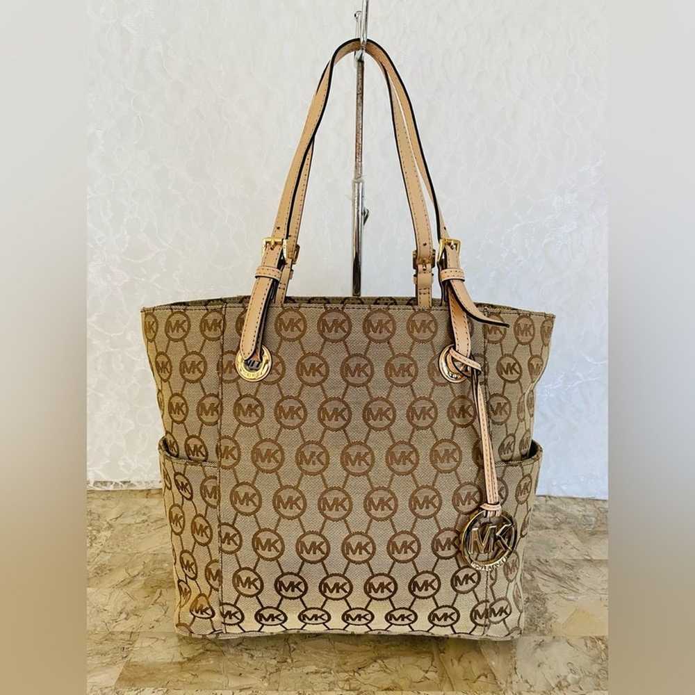 MICHAEL KORS Beige/brown canvas tote shoulder bag - image 1