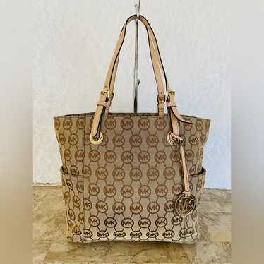 MICHAEL KORS Beige/brown canvas tote shoulder bag - image 1