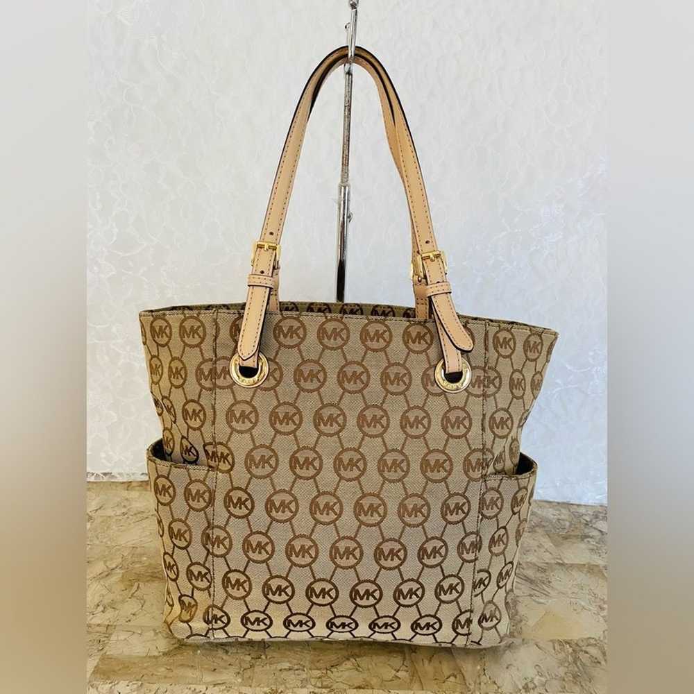 MICHAEL KORS Beige/brown canvas tote shoulder bag - image 2