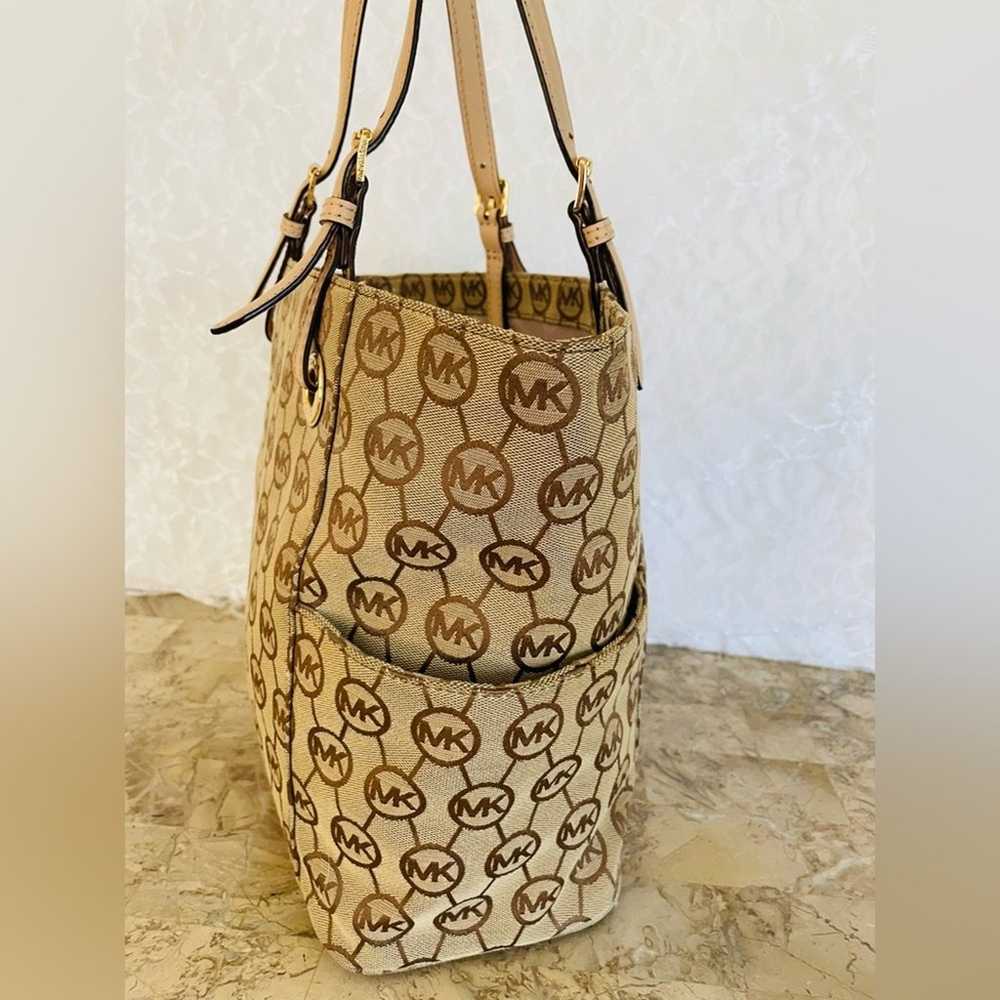 MICHAEL KORS Beige/brown canvas tote shoulder bag - image 4