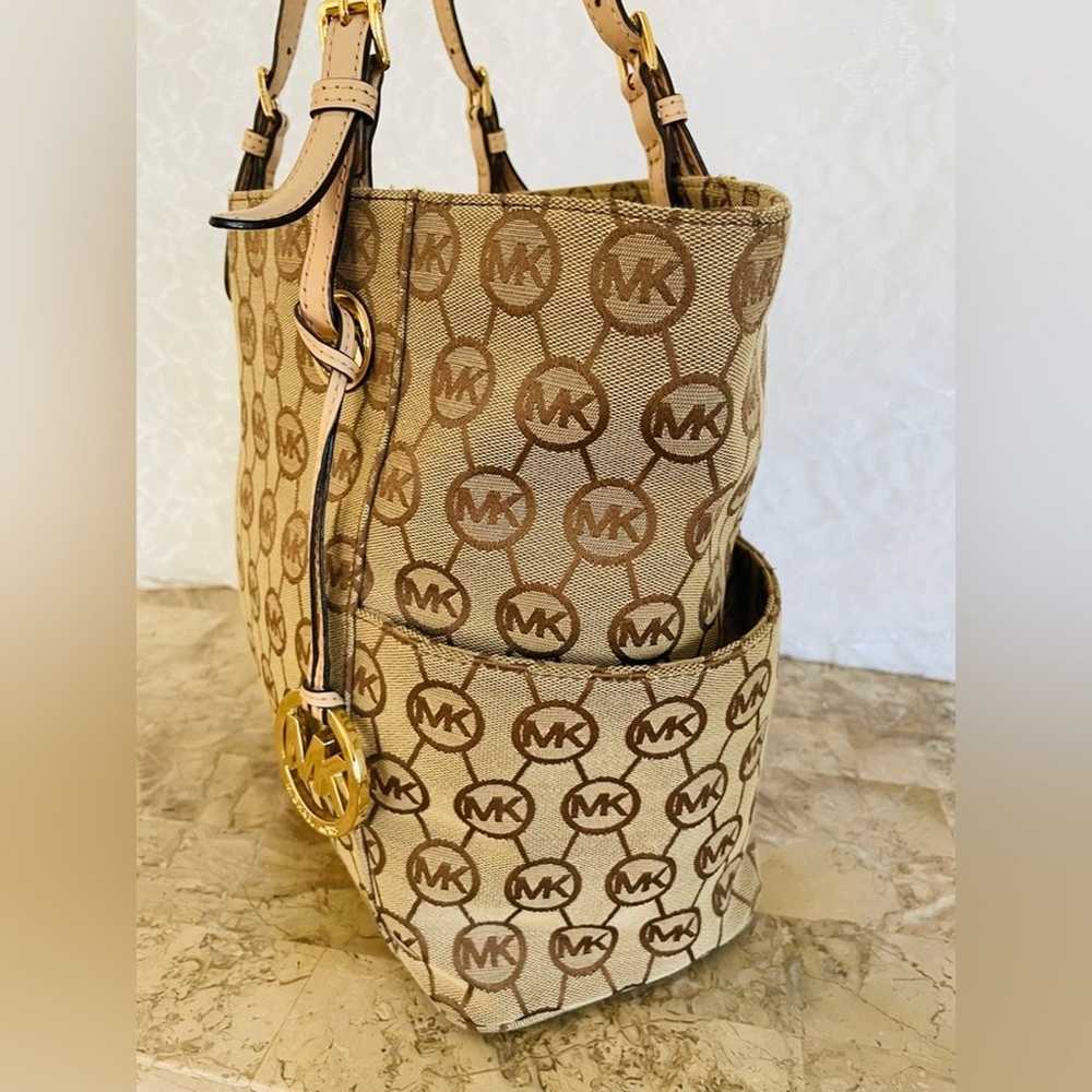 MICHAEL KORS Beige/brown canvas tote shoulder bag - image 5