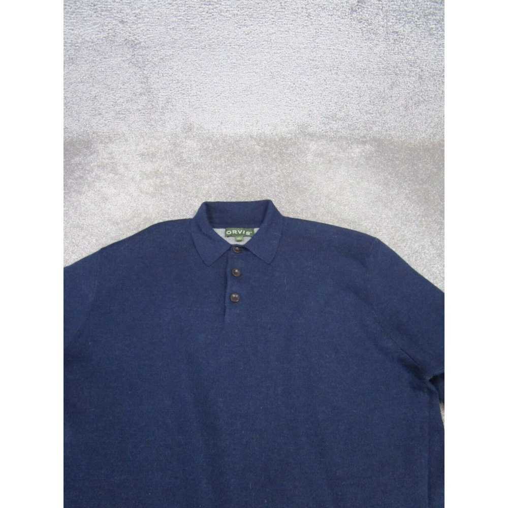 Orvis Orvis Sweater Mens Large Collared Henley Bl… - image 2