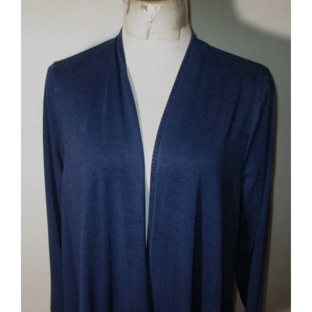 Vintage Authentic Indigo Blue Tencel Fabric Soft … - image 2