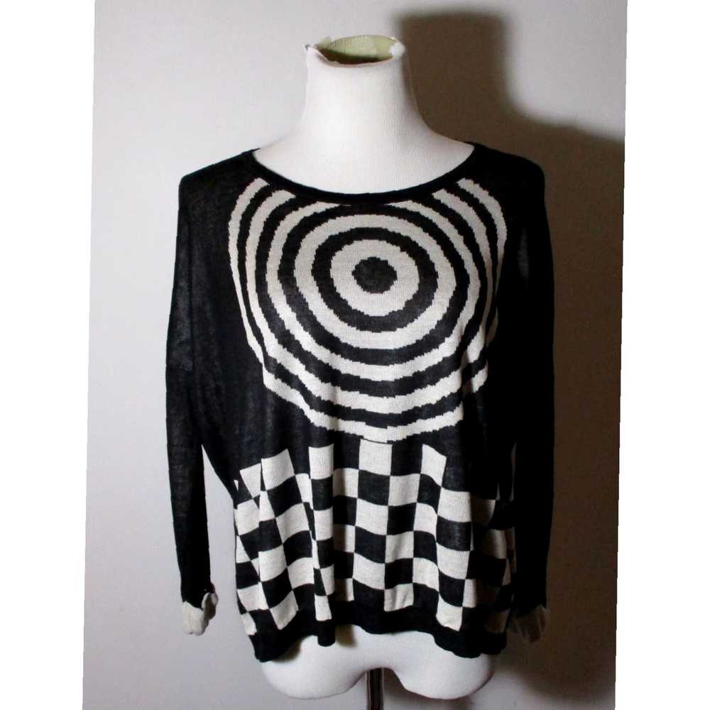 Vintage Luxurious MAGNOLLIAS Black Sweater for Wo… - image 1