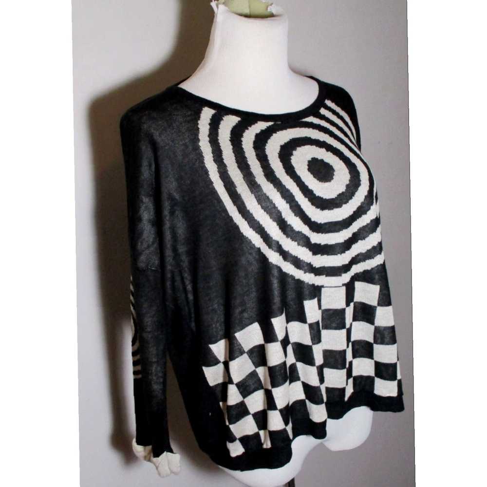 Vintage Luxurious MAGNOLLIAS Black Sweater for Wo… - image 2