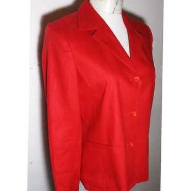 Vintage Authentic NWOT 100 Percent Linen Red Jacke