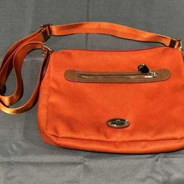 Coach Designer Orange Canvas Sawyer Purse Handbag… - image 1