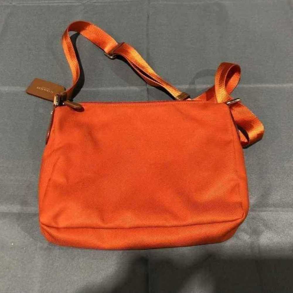 Coach Designer Orange Canvas Sawyer Purse Handbag… - image 4