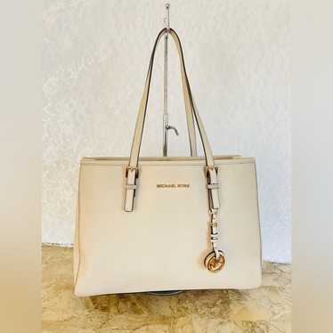 Michael Kors sand saffiano leather tote shoulder … - image 1