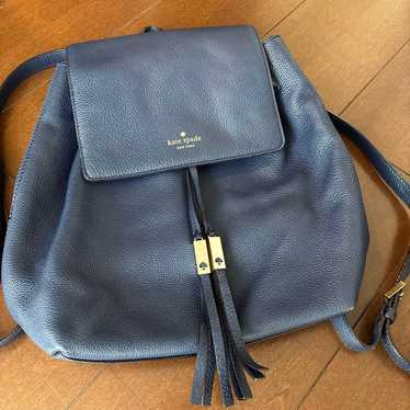 Price reduced. Kate Spade navy leather backpack. - image 1