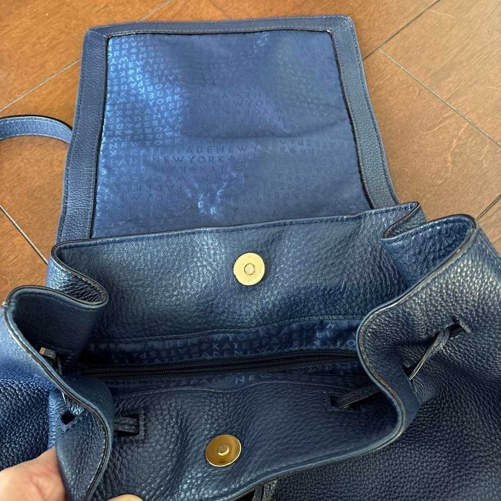 Price reduced. Kate Spade navy leather backpack. - image 2