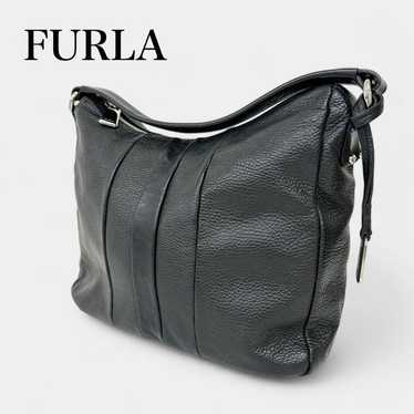 FURLA Black Leather Shoulder Bag